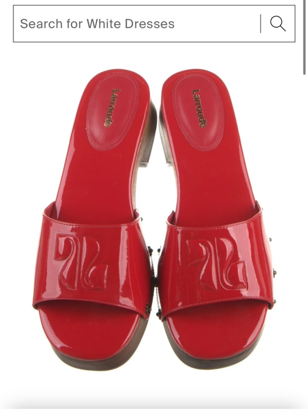 Larroude Red Patent Slide Sandals 7.5